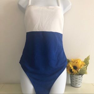 CUPSHE White/Blue One Piece